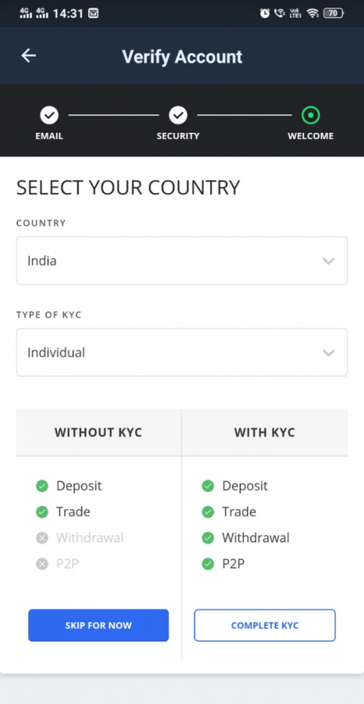 KYC Verification wazirx account